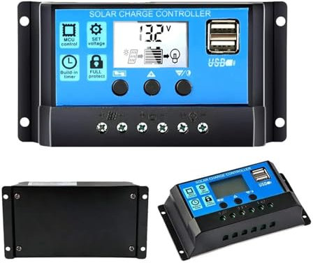 Solar Ladegerät Controller 60A 50A 40A 30A 20A 10A 12V 24V Batterie Ladegerät LCD Dual USB Solar panel Regler for Max 50V PV Eingang(10 A)