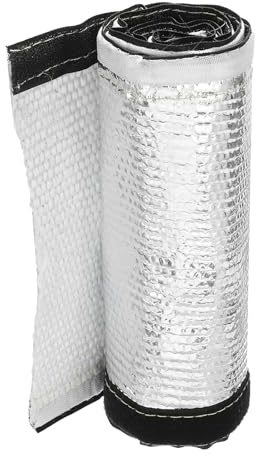QUARKZMAN 3mm Gaine Thermique en Aluminium Manchon Thermique | en Fibre de Verre Métallique, 1,97 ID x 3,2Ft, pour Lignes de Carburant, Câbles et Câblage Électrique, en Aluminium