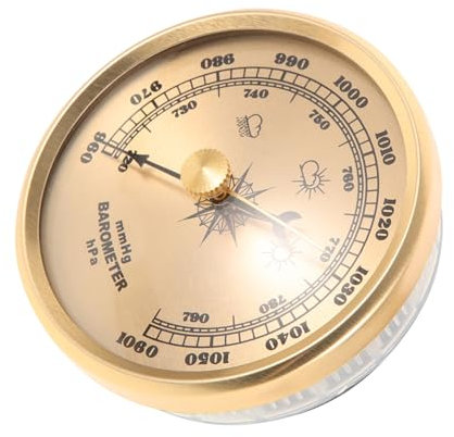 TINEASUR Barometro Analogico Portatile Compatto Con Quadrante Metallico Indicatore Pressione Aria e Pioggia Strumento Domestico Multifunzione Facile Da Leggere Per Uso Esterno e Interno