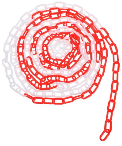 Angoily Praktische Kette Für Verkehrsgeräte Kunststoff-absperrkette 5m Einfach Zu Verwendende Sicherheitsbarriere-warnmarkierungen