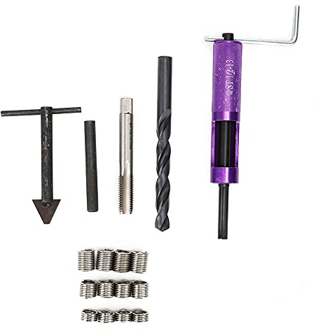 Tyenaza Kit de réparation de Filetage, 1/2 po-13 UNC avec 12 Outils manuels à Insert fileté pour l'entretien mécanique