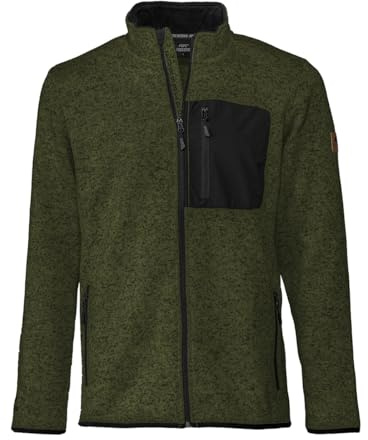 FORSBERG warme Strickjacke Herren mit Brusttasche - Weiches Strickfleece, Reißverschluss & Kragen, ideal für kalte Tage bei Freizeit und Arbeit
