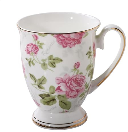 Tasse à thé en porcelaine anglaise de grande capacité, 300 ml, tasse à eau en céramique, tasse à café, tasse à café en poterie, tasse à café classique, style européen, tasse à thé, tasse à café pour