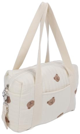 Zerodis Süße Kinderwagen-Einkaufstasche, Aufbewahrungstasche mit Reißverschluss, Wiederverwendbare Wickeltasche für Mütter, Tolles Zum Muttertag (Bärentasche)