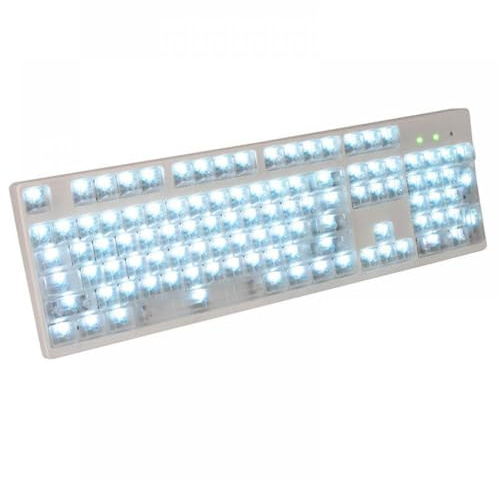 DIWUCXCA Clear OEM Profile 104 Transparent ABS Keycaps Compatible with Mechanical Keyboards Compatible With MX Switch Backlight RGB Custom Blank Design(Transparent)