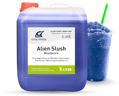 Sciroppo Alien Slush 5 L Mirtillo di Cool Freeze | Concentrato in contenitore per circa 150 porzioni | Qualità premium direttamente dal produttore