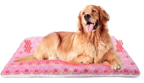 Wsetyy Ultra Soft Dog Crate Mat 65 x 45 CM, Warm Dog Bed Mat Mattress, Plush Pet Blanket for Cats Small Dogs Pets (65 x 45 CM, Pattern-PK)