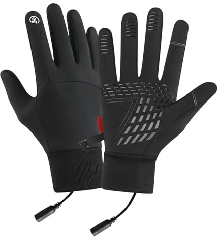 Arroopu Guanti Riscaldati Per Uomini | Riscaldamento Mani,Guanto Termico USB Impermeabile Antivento Antiscivolo Touchscreen,Per Freddo Attività Outdoor Moto Lavoro Escursionismo