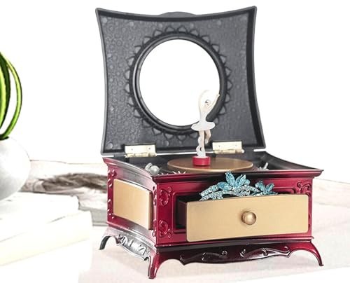 kaiop Caja de música de bailarina | Joyero musical giratorio para niños con baile para niñas | Caja de música con bailarina y pegatinas para decoración de dormitorio de cumpleaños, joyería,