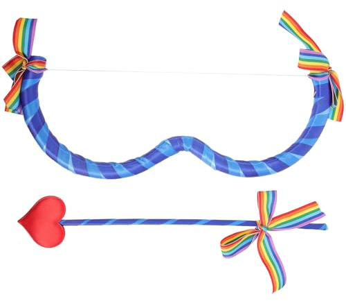 HANABASS Flèche de Cupidon en Mousse Arc Assorti Accessoire de Costume de Cupidon pour Femme et Homme Décoration Saint-Valentin Fournitures de Fête Accessoire Photo Cosplay Arc Bleu