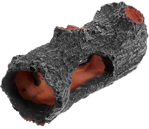 IMIKEYA Souche Décorative en Résine pour Aquarium et Terrarium, Tronc D’Arbre Artificiel Creux, Cachette Naturelle pour Poissons et Reptiles, Décoration Résistante à L’Usure, Habitat
