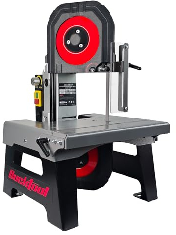 BUCKTOOL 127mm Metallbandsäge, 1200W Bandsäge für Metall, 0,7-2,4 m/s | 5 Zoll Tisch-Bandsäge mit Erweiterungstisch für stabile Werkstückauflage und präzise Metallschnitte in Werkstatt und Garage