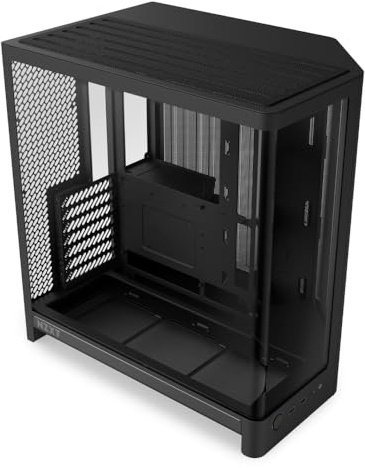 NZXT H6 - Kompakt Dubbelkammare ATX PC-chassi - Svart | ATX-chassi med dubbelkammare, stöd för upp till 10 120mm-fläktar och 360mm-radiatorer samt back-connect-moderkort.