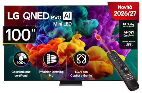 LG QNED evo AI MiniLED 100 Pollici, Serie QNED87B 2026 Smart TV 4K - 100QNED87B6