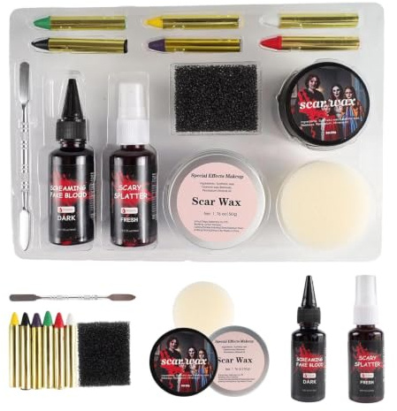 Coffret Halloween Crème De Blessure Réaliste, Accessoires Pour Farces | Fausses Cicatrices Halloween Pour Théâtre Festival Cinéma Télévision Scène Cosplay Vacances Maison