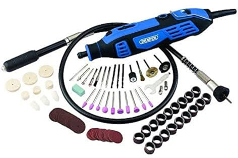 Draper 58300 180W Rotary Multi Tool Kit (111 Piece), Blue, Black