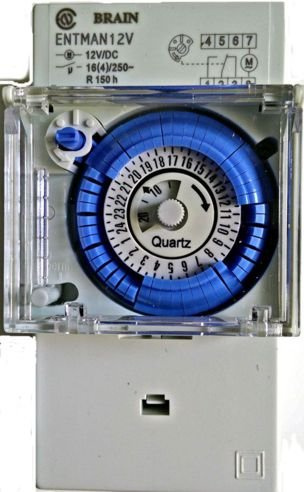 Minuterie manuelle journalière 12 V, programmable, avec curseurs journaliers