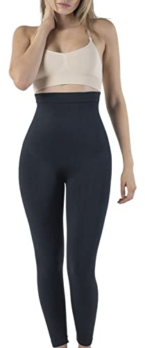 Osynlig BH Shapewear dam magkontroll leggings | hög midja figurformande formande byxor | anticelluliter och kompressionsleggings svarta, svart, XXL
