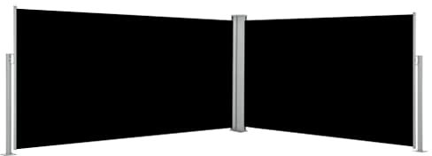 vidaXL Seitenmarkise Ausziehbar Sichtschutz Windschutz Markise Schwarz 160×600 cm