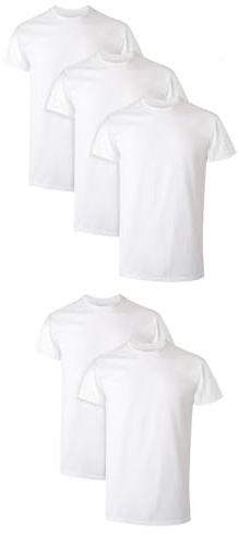 Hanes fukttransporterande Crewneck Performance-undertröja för män, 5-pack, Vitt, L