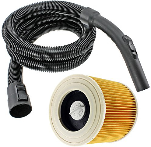 SPARES2GO Complete Pipe Hose Handle + Cartridge Filter for Karcher A2004 A2024PT A2054ME A2064PT MV2 MV3 WD2 WD3 Series Vacuum Cleaners