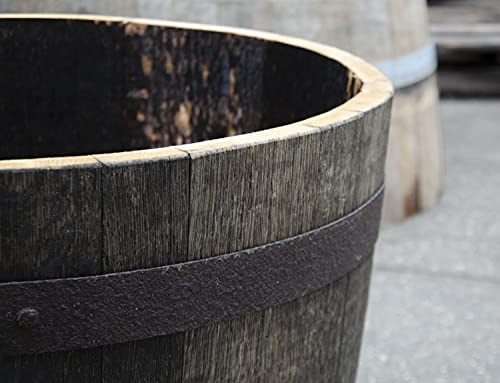Temesso Halbes Fass aus einem original schottischen Whiskyfass (Oberfläche geölt - mit Ablaufbohrungen und Rollen)