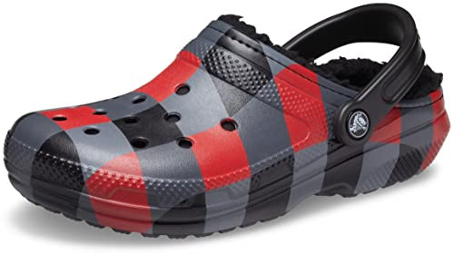 Crocs Unisex Men's and Women's Classic Lined Clog | Fuzzy Slippers, Buffalo Plaid, 4 UK