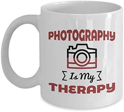 Photography is My Therapy Themed Funny 11 Oz White Ceramic Coffee Mug/Cup.