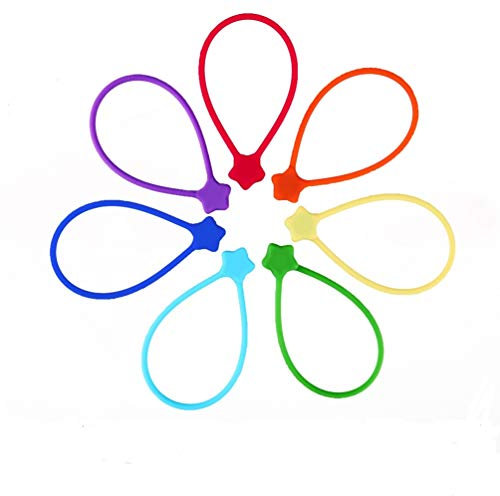 Fironst 7 Pezzi Cavo Magnetico avvolgitori/Riutilizzabili Silicone Fascette Magnetico per Avvolgere e Organizzare, Tenere Oggetti, Magneti per Frigorifero o Solo per Divertimento