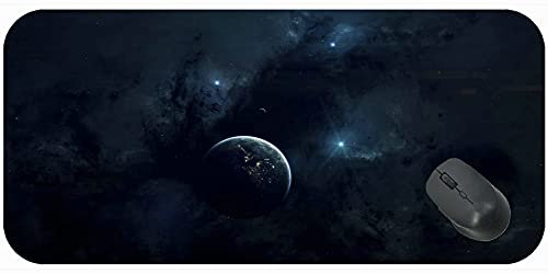Schreibtisch Mousepad Computer-Tastatur-Matte mit genähten Kanten, Weltraumplaneten Nebel-personalisiertes Rechteck-Gaming-Mauspads