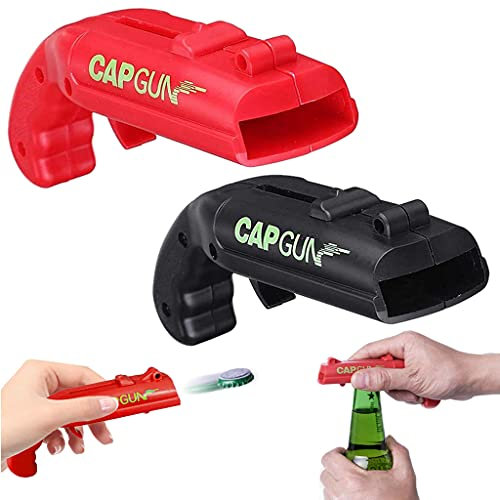 Conruich 2 abridor de botellas de cerveza, abridor de botellas de cerveza, abridor de pistola, sacacorchos, abrebotellas creativo, para casa, bar, fiesta, juego de hidratación, patio