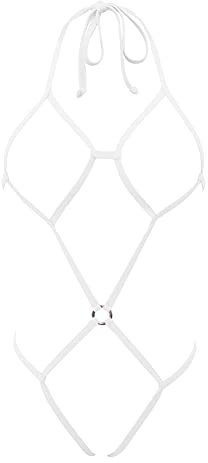 SHERRYLO Sexig Mini Monokini Extreme Micro Bikinis för Kvinnor Olika Sexiga Stilar, Vit, one size