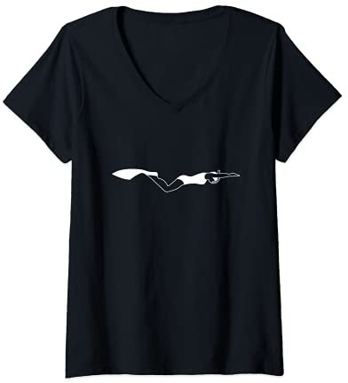 Damen Finswimming Girl – Monoflosse zum Schwimmen T-Shirt mit V-Ausschnitt