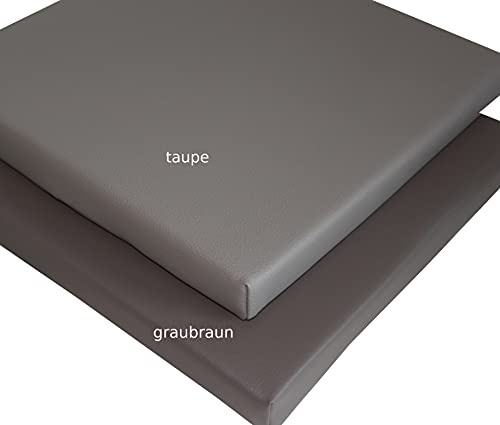 kissenfabrik-juwan Pflegeleichtes Sitzkissen Stuhlkissen Bankkissen 40x40cm Kunstlederbezug in Gastroqualität (Taupe)