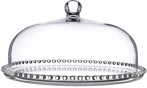 konsimo. SWEET LINE Tortenplatte – Kuchenplatte – Tortenständer - Tortenplatte glas – Kuchenstand - Kuchenplatte Rund – Tortenständer Bälle 32 x 17 cm Transparent