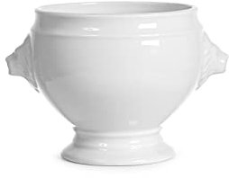 Pengo 4371505 Zuppiera Due Leoni in Porcellana, Bianca, Senza Coperchio, 0.5 Lt