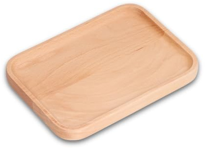 Natudeco Bandeja rectangular de madera para servir Plato rectangular Bandeja de comida para comida rápida Merienda Fruta Postre Platillo Plato para cocina Cafetería Restaurante Fiesta