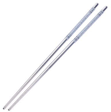 5 Paia/Set di Bacchette Cinesi in Metallo, Bacchette in Acciaio Inox, Set di Bastoncini riutilizzabili for Alimenti, Bacchette for Sushi