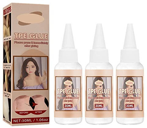 MoriAction 30ml Solid Doll Repair Agent-Transparent Waterproof Not Harden, Liquid Dissolvant Glue for Silicone TPE Doll Tear Glue Repair Split, Liquid Silicone Adhesive Glue for Crafts (3pièces)