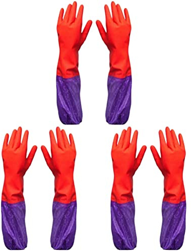 ABOOFAN 3 Pares Guantes De Goma Para Lavar Platos Guantes De Lavado De Cocina Guantes De Goma Para Fregar Guantes Para Limpiar Tazones Guantes Limpieza Lavar Los Guantes Familiar