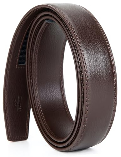 Nelbons Correa de cinturón de trinquete de cuero para hombre solo 30mm 1 1/8, cinturón de cuero sin hebilla, cinturón de repuesto…