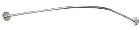 Hershii Curved Shower Curtain Rod Adjustable (70-95 cm) x (70-95 cm) | Stainless Steel Corner Shower Curtain Rail Wall Mounted Shower Curtain Holder Pole for Bathroom Bathtubs, Need to Drill