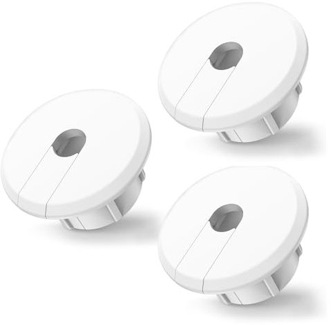 Sactulaz Wall Bushing Grommet for Starlink Dishy Router Ethernet adapter Cable, Feed-Through Cable Routing Kit for 1 inch Wall Hole and Furnitures Wire Hole (White, 3 Pack), (PY-CBW)