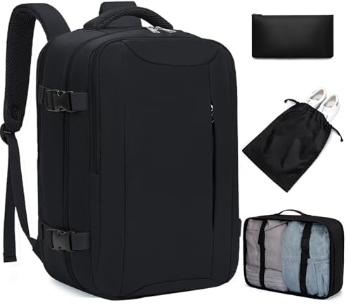 Xkdoai Zaino per Ryanair con Organizer Valigie 3 Pezzi Set Zaino da Viaggio Aereo Bagaglio a Mano Borse da Cabina Aereo Approvato per il volo Rucksack Valigia Zaini