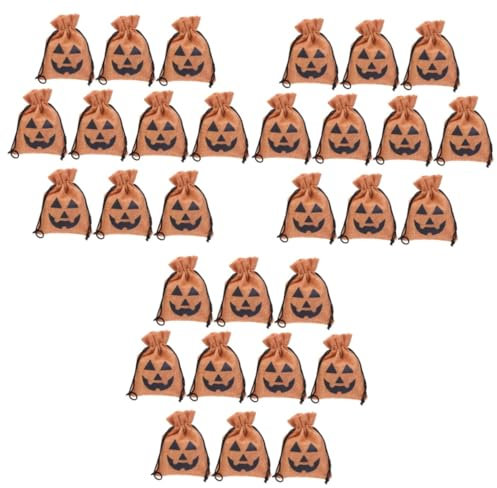 SOLUSTRE 30 Stück Bündel Orange Geschenktüten Geschenkbeutel Klarsichtbeutel für Geschenke durchsichtige Geschenktüten Bonbontüten aus Flachsimitat Schmuck Geschenktasche