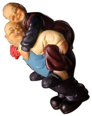 IMIKEYA Elderly Couple Resin Figurines Kreative Hochzeitsstatue Für Valentinstag Und Geburtstage Dekorative Baumfigur Für Großeltern Stilvolle Geschenkidee