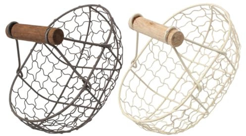 AOKWAWALIY 2St Einkaufskorb ablagekörbe aufbewahrungs körbe Drahtkorb Eierkörbe Maschendraht Vintage-Dekor Sicherungsdraht Wohnkultur Obstbehälter aus Metall Mädchen metallische Linie Snack