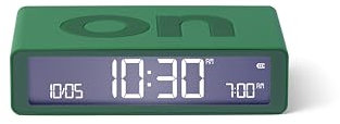 Lexon Flip Classic réveil Matin Lumineux, réversible avec Faces on Off et Fonction Snooze, à écran LCD et Lumière Tactile, Rechargeable par USB-C - Vert