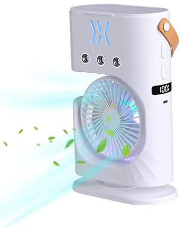 Ventilador de pulverización – Ventilador de mano de nebulización | ventiladores para maquillaje | Ventilador de pulverización de agua portátil para hidratar | Ventilador de niebla de mesa y