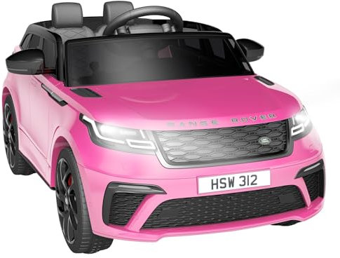 Kinder Elektroauto, Land Rover Mit Lizenz 12V Kinder-Elektroauto Mit Fernbedienung, Musik, FrüHerziehung, USB, Tf, Mp3, Elektrisches Kinderauto für ab 3 Jahren (Rosa)